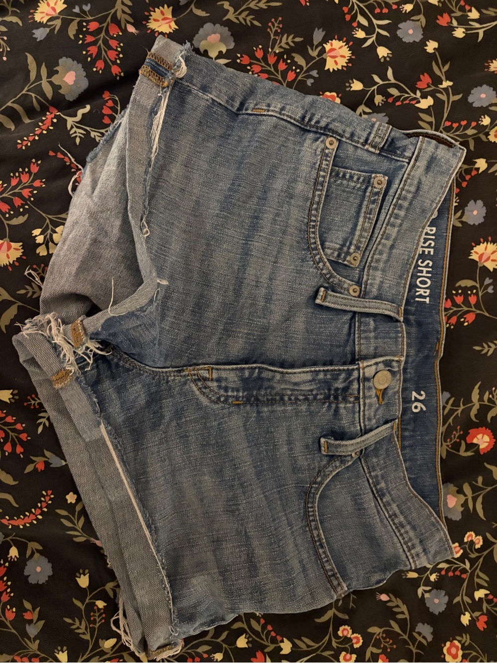 J.Crew Re-Imagined Mid-Rise Denim Cutoff Shorts Raw Hem Women’s Size 26